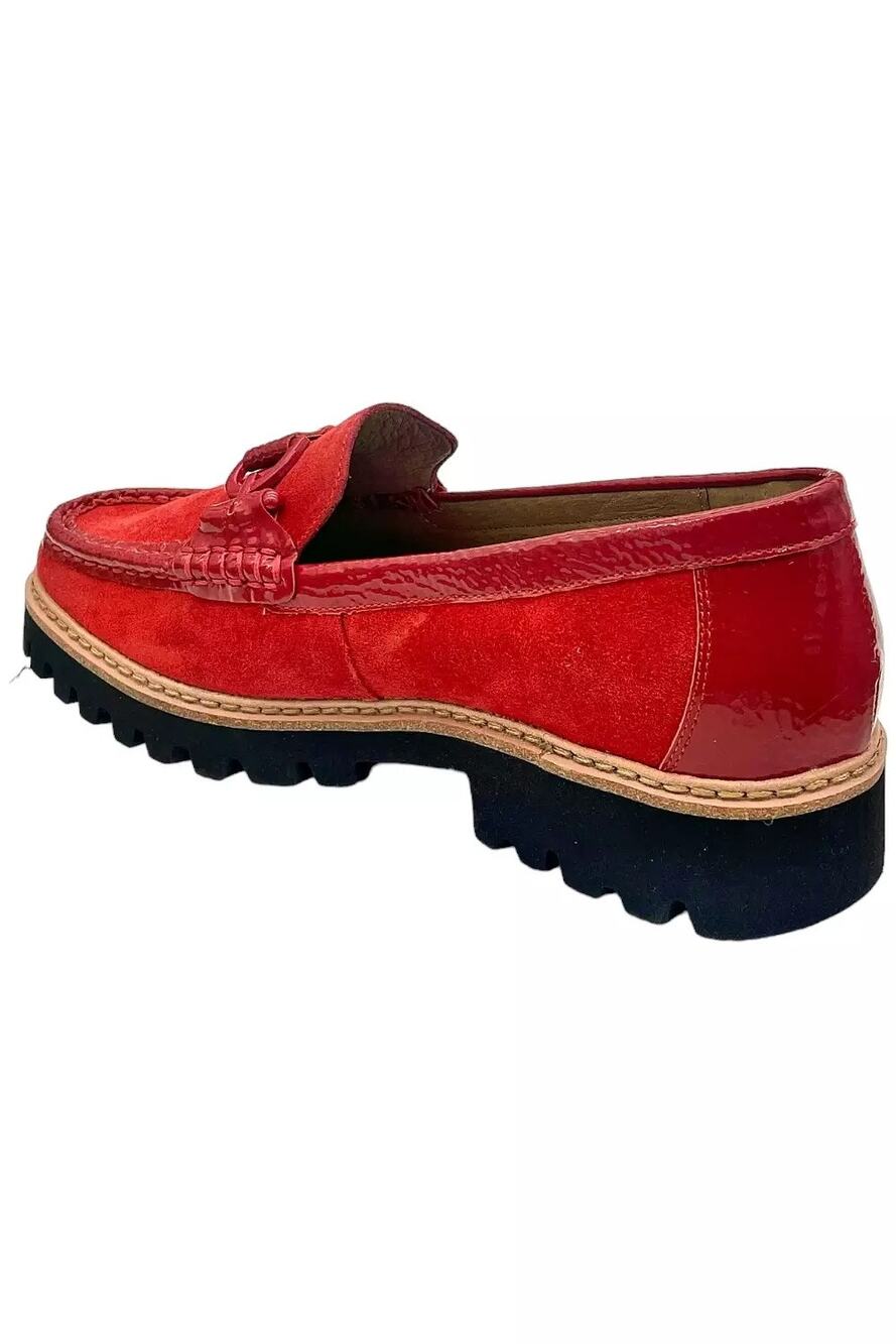 NIB Donald Pliner Women's Helio Calf Suede Loafers Tomato Size 5